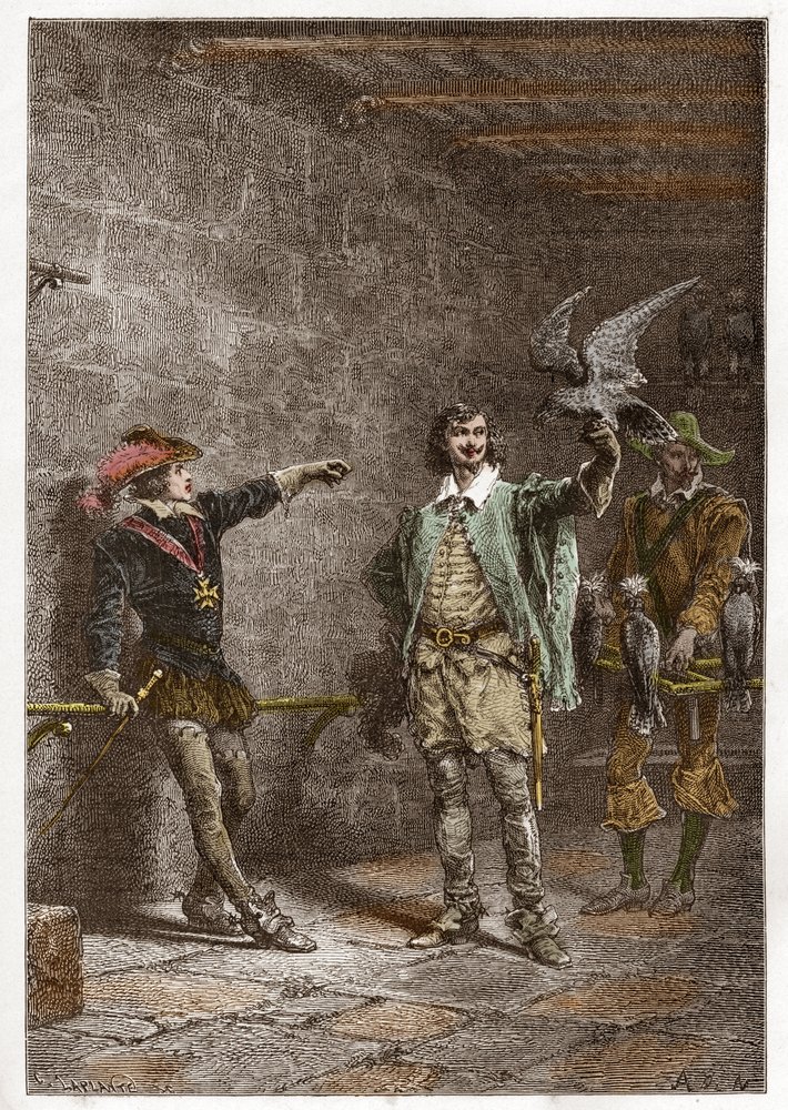Ludvig XIII (1601-1643), kaldet den retfærdige, seksten år gammel, og hans yndlings Charles d