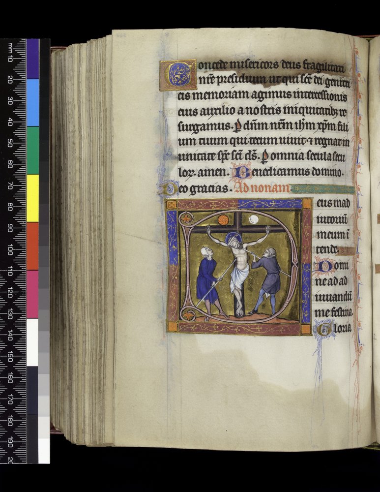 MS 300 f.217v, Crucifixion, fra Isabellas Salter og Timer, Paris, ca. 1265-70 (pen & blæk og tempera på pergament) af French School
