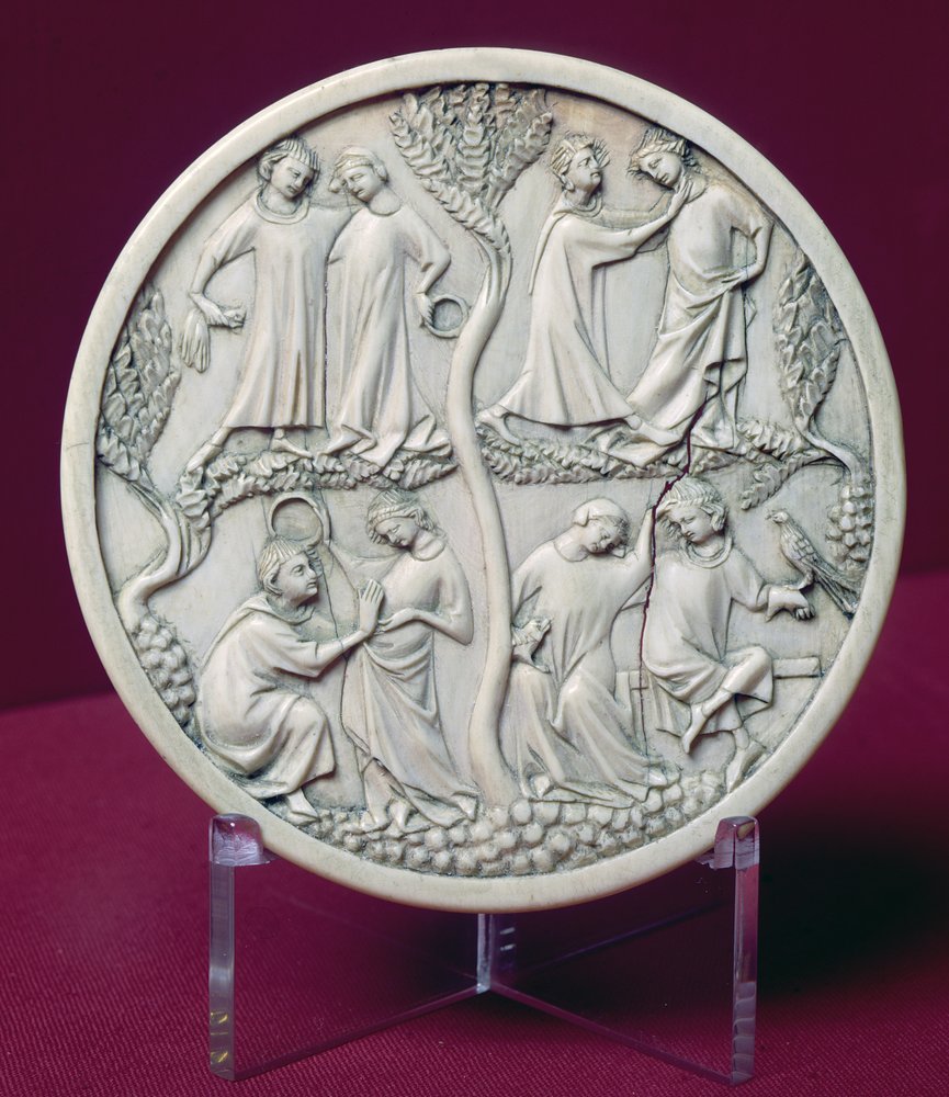 Spejlkasse, der forestiller høviske scener, ca. 1320-30 (se også 170247) af French School