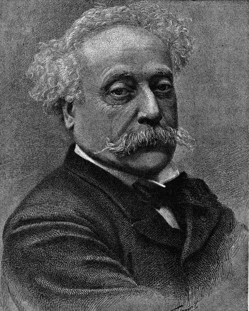 Portræt af Alexandre Dumas Jr. (1824-1895), fransk forfatter. Indgravering i "La gazette du dimanche"" af 5. december 1895. af French School