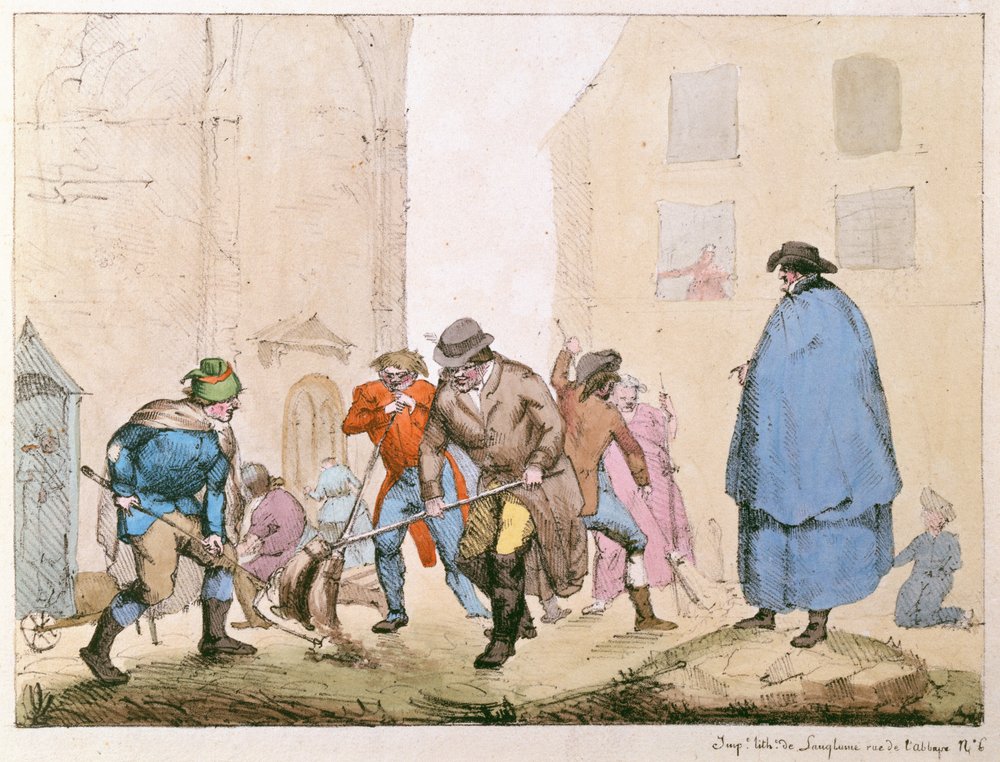 Vejfejere i Paris, ca. 1820 af French School