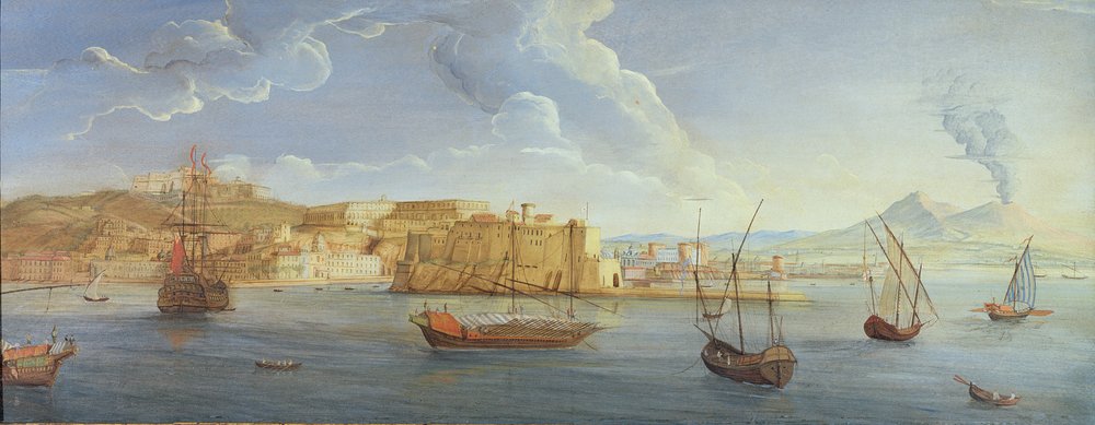 Udsigt over Napoli med Castel dell