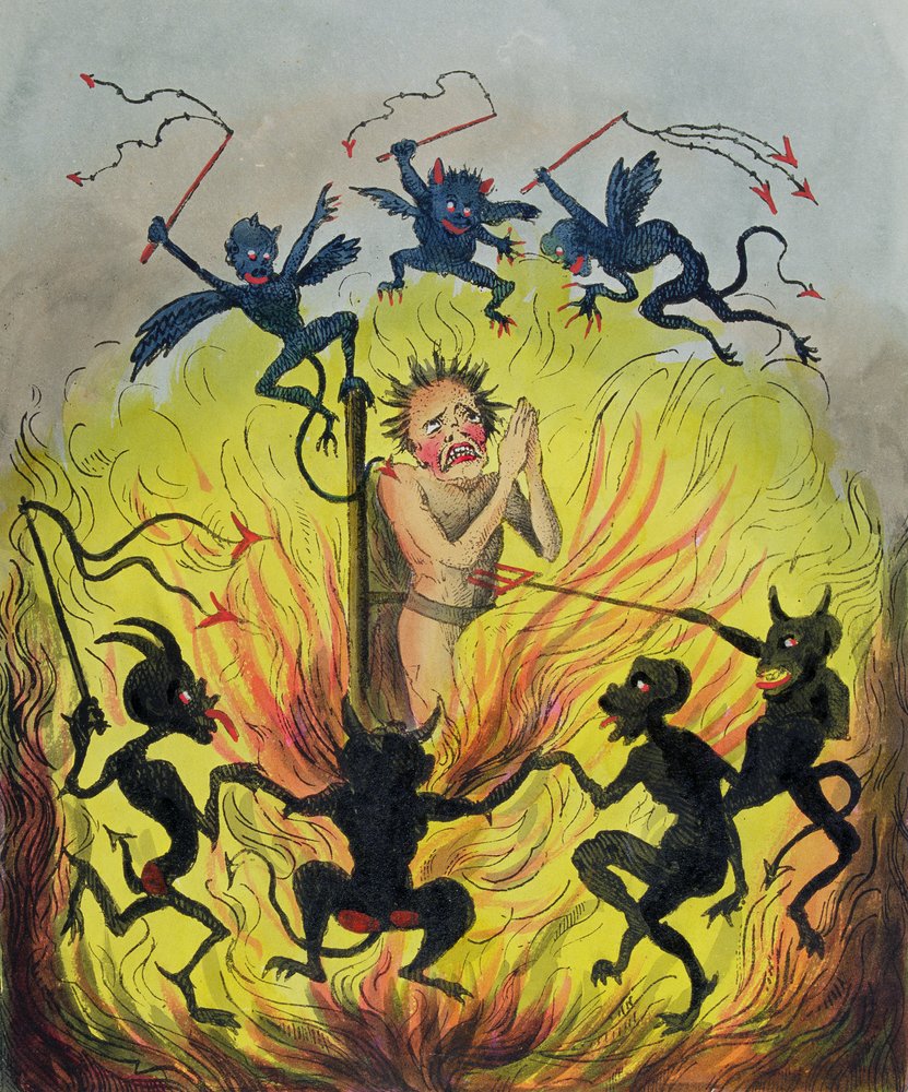 Hver hund har sin dag, eller sorte djævle morer sig med en hvid sort opsynsmand af George Cruikshank