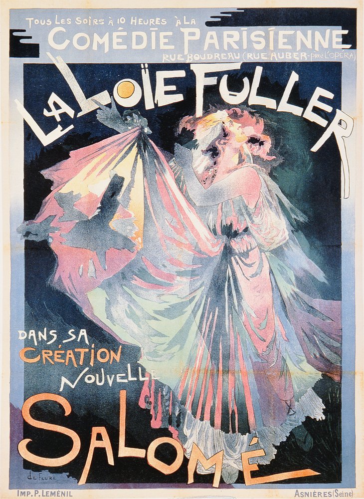 Plakat for Loie Fuller som «Salome» på Comédie Parisienne af Georges de Feure
