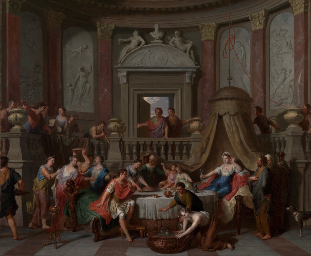 The Banket of Cleopatra, ca. 1700 (olie på lærred) af Gerard Hoet