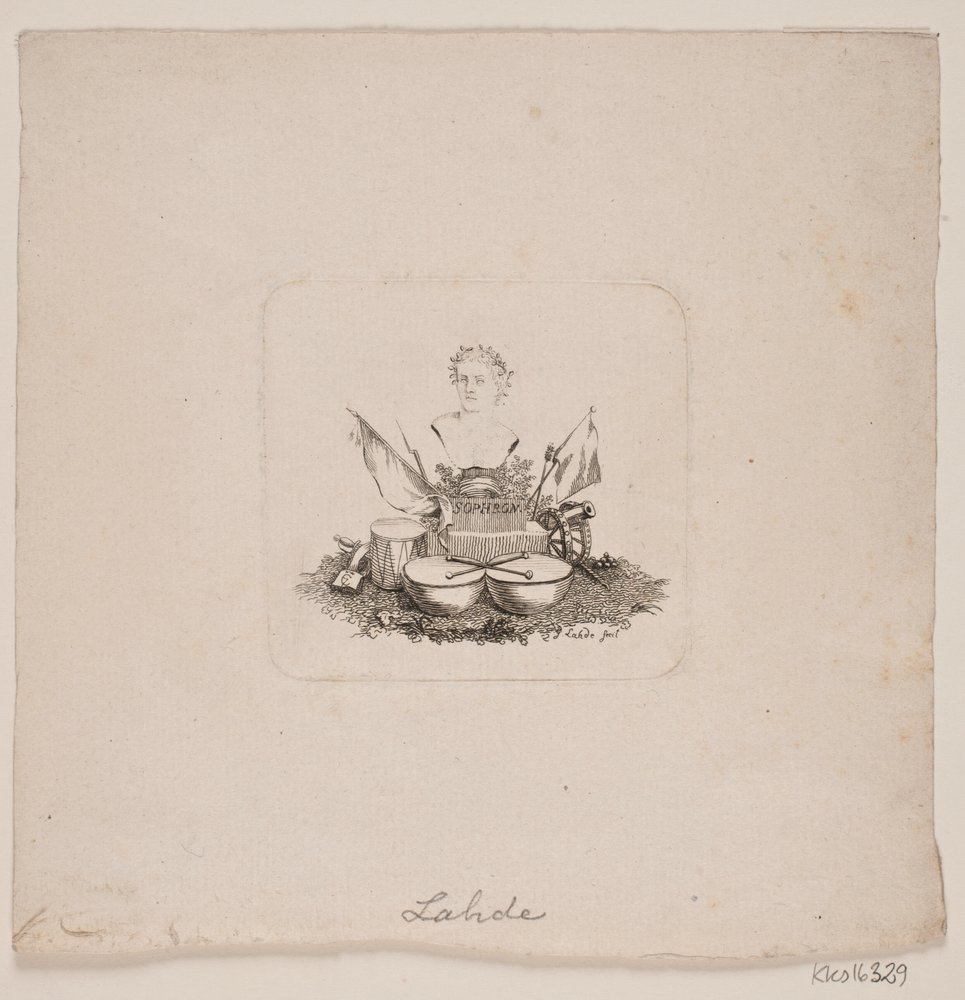 Vignet med buste af Sophron af Gerhard Ludvig Lahde