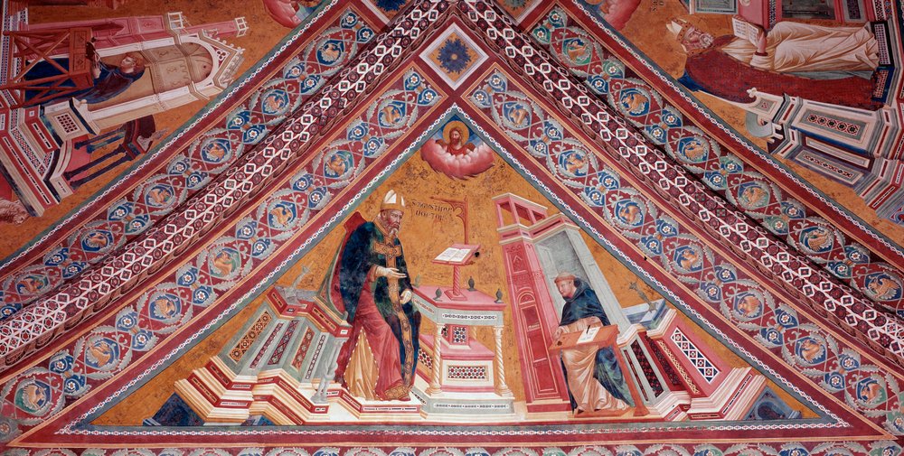 Kirkens læger: Sankt Augustin af Hippo (fresco af Giotto (c.1266-1337)