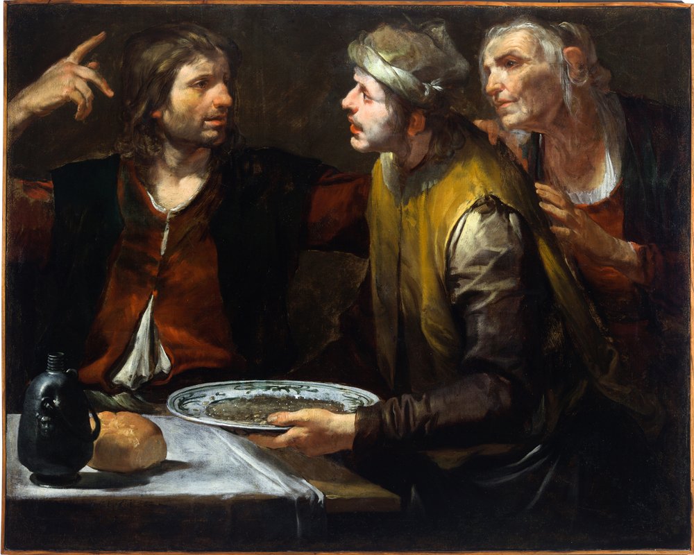 Esau sælger sin førstefødselsret af Giovacchino Assereto