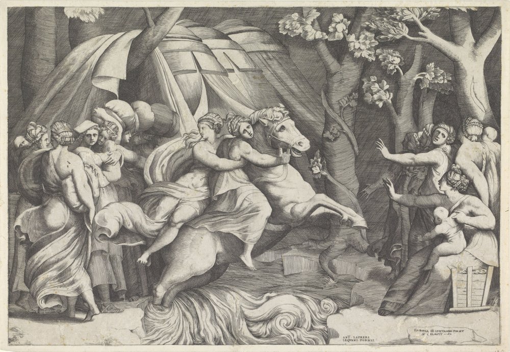 Cloelia krydser Tiberen af Giulio Bonasone