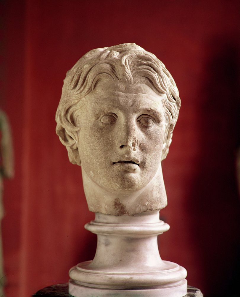 Hoved af Alexander den Store, fundet ved Pergamon (marmor)