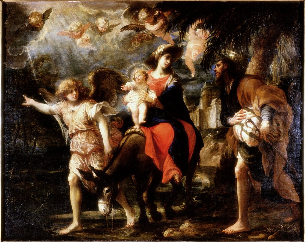 Flugten til Egypten, ca. 1680-1700 af Gregorio De Ferrari