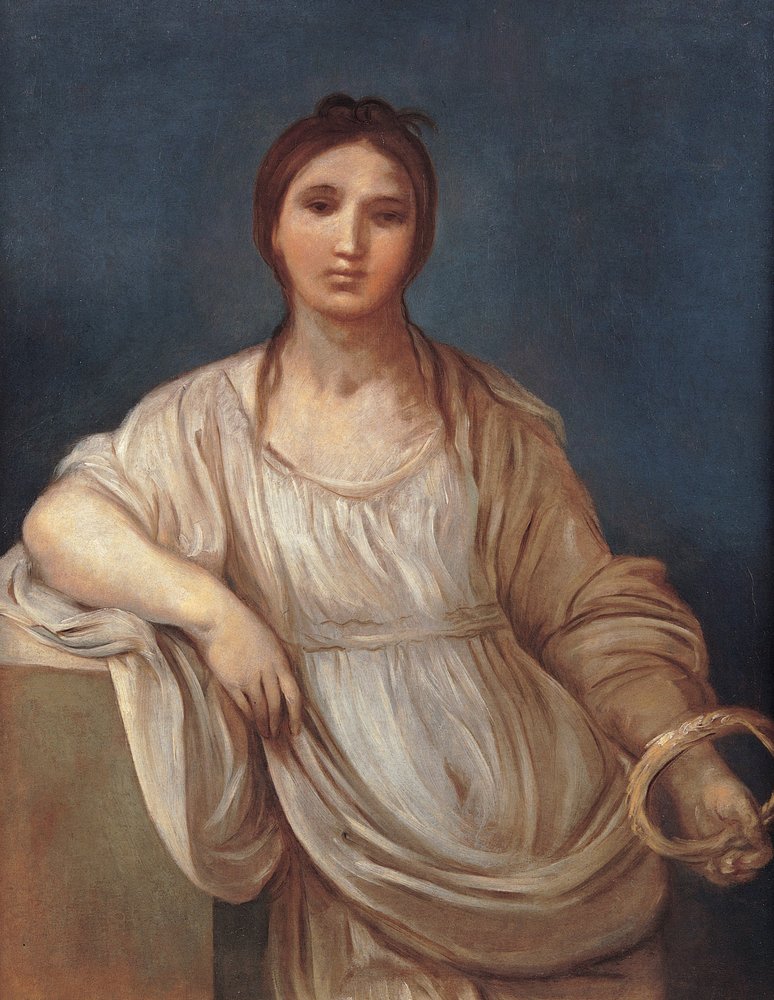 Portræt af pige med en krone af Guido Reni