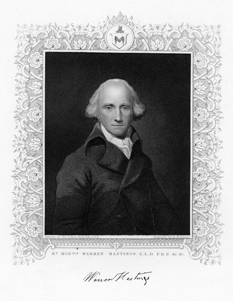 Warren Hastings, den første generalguvernør i Britisk Indien, 1800-tallet. af H. Robinson