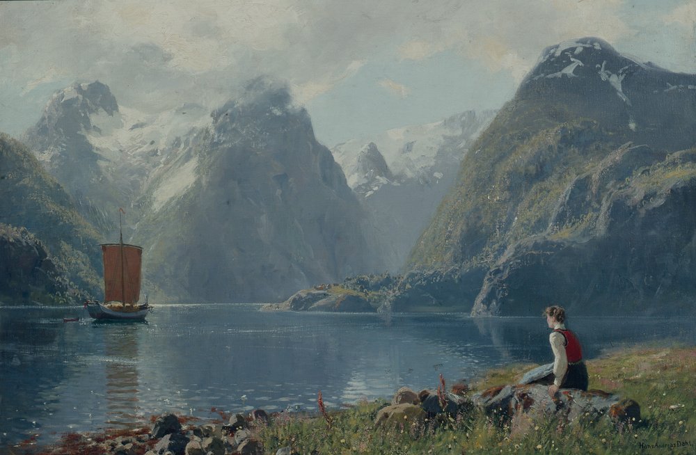 Fra Balestrand (olie på lærred) af Hans Andreas Dahl