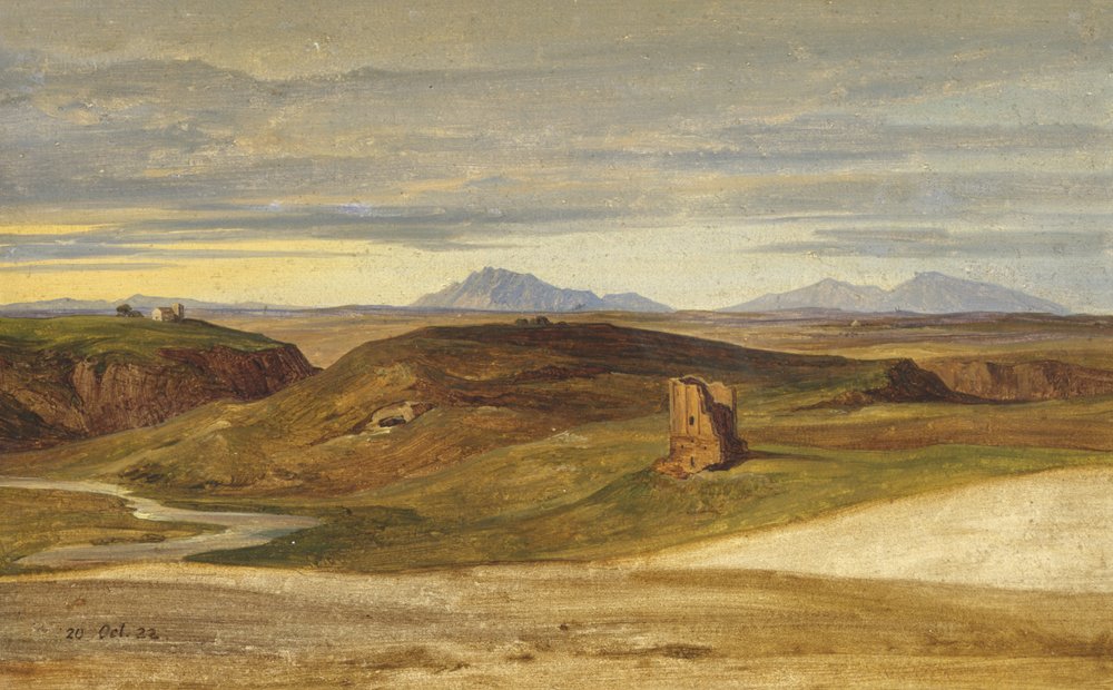I Campagna, 1822 (olie på papir på lærred) af Heinrich Reinhold