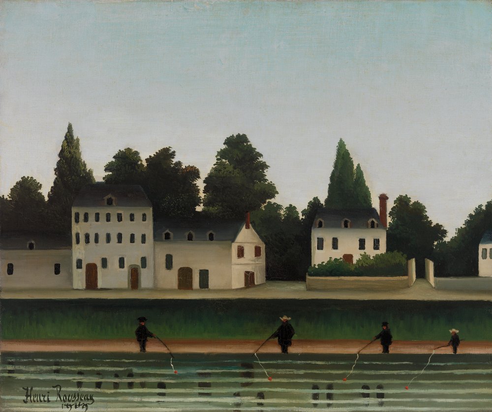 Landskab med fisker, 1909 af Henri J.F. 1844-1910 Rousseau