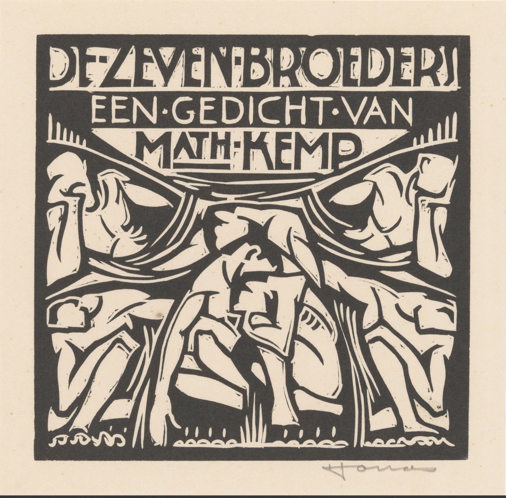 De syv brødre (original titel på objektet) af Henri Jonas (signed by artist)