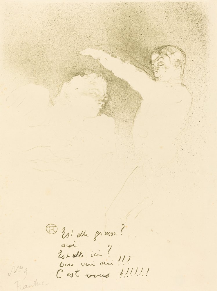 Hos sorterne: Mlle. Lender et Brasseur Aux Varieties: Mlle. Lender et Brasseur, 1893. af Henri de Toulouse-Lautrec
