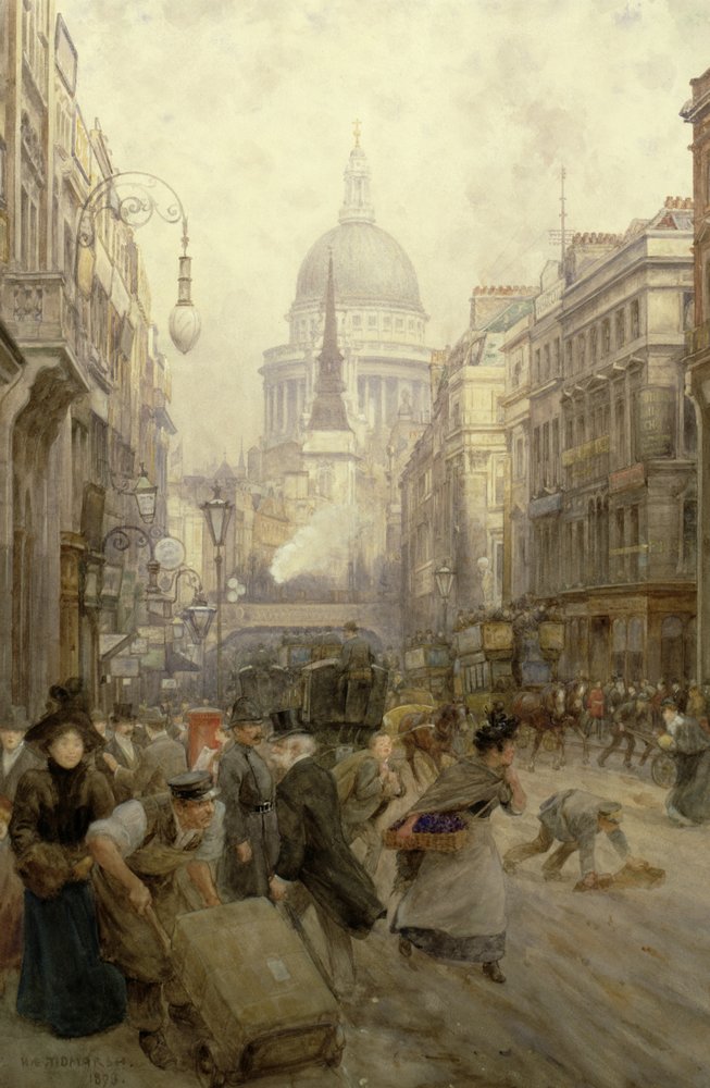 Fleet Street ser mod øst, 1898 af Henry Edward Tidmarsh