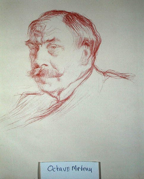 Octave Mirabeau (1848-1917) 1901 (Rødkridt på papir) af Henry Bataille