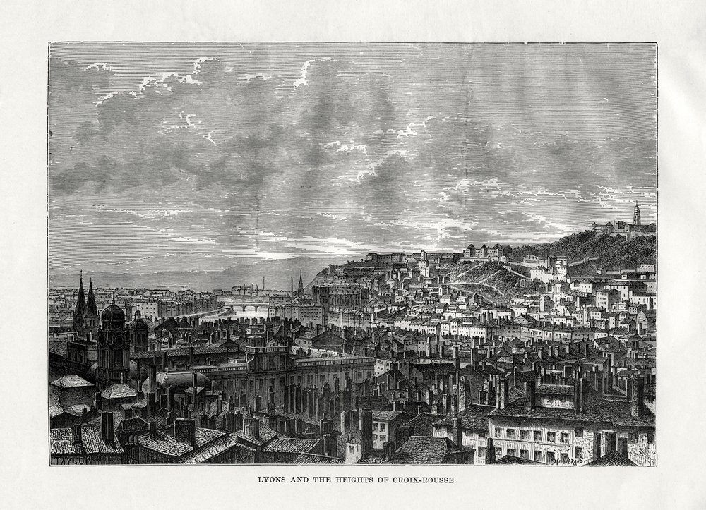 Lyon og Croix-Rousses højder, Frankrig, 1879 af Hildibrand