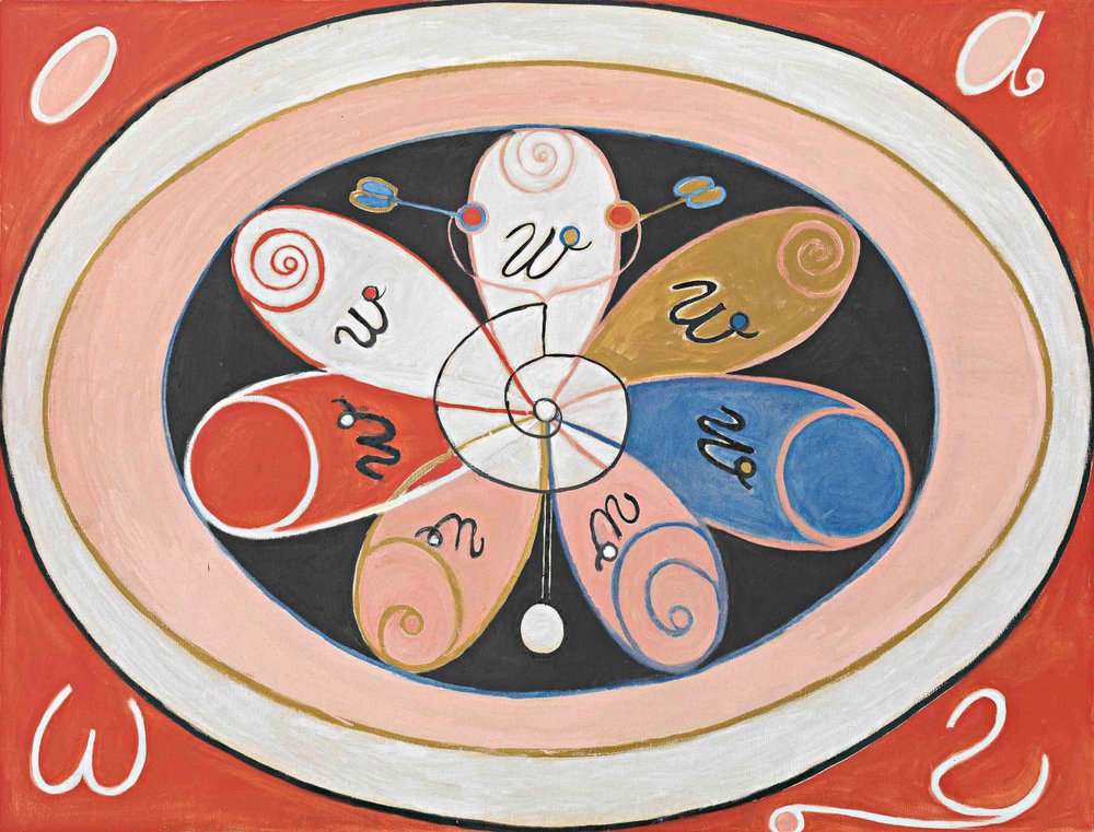 Evolution, nr. 15, gruppe IV, De syvtakkede stjerner, 1908 af Hilma af Klint