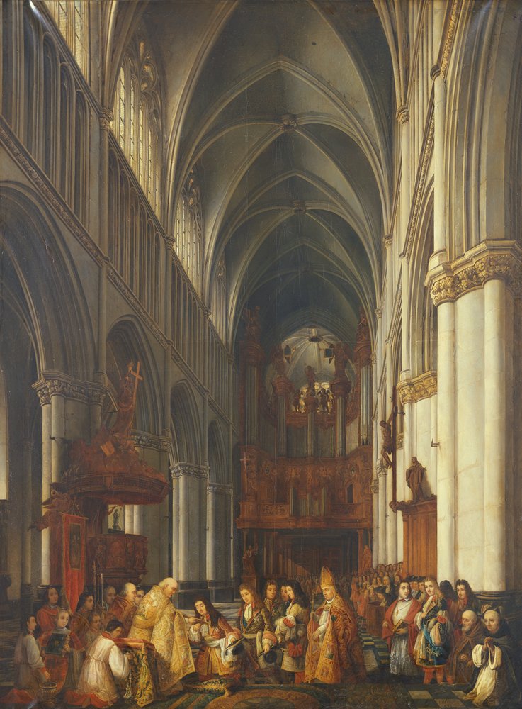 Ludvig XIVs (1638-1715) indtog i Saint-Omers katedral, 1839 af Hippolyte Joseph Cuvelier