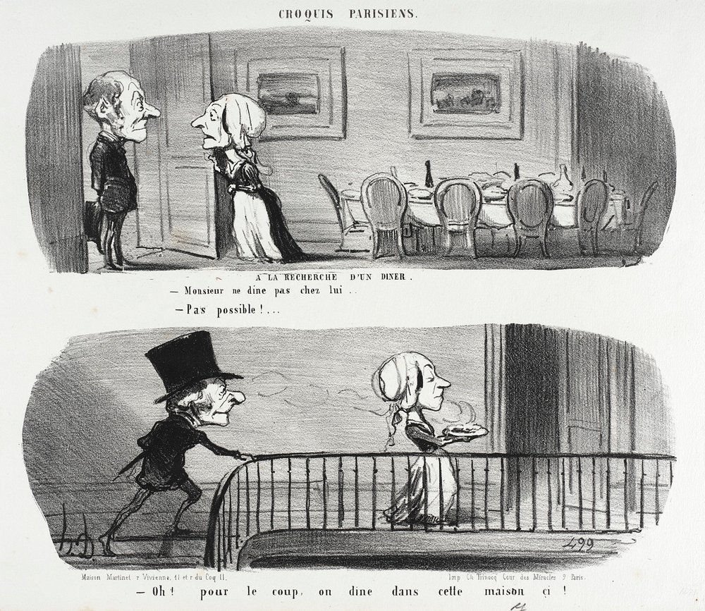 Leder efter en middag af Honoré Daumier