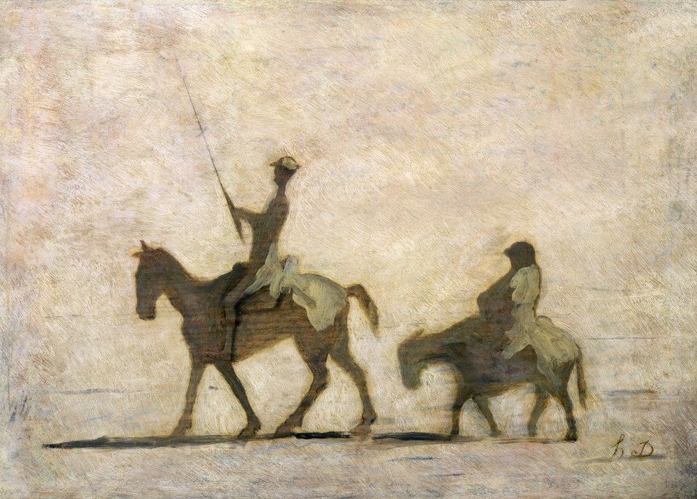 Don Quixote og Sancho Panza af Honoré Daumier