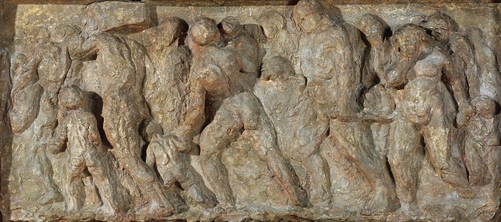 Emigranterne, 1848 (gips) af Honoré Daumier