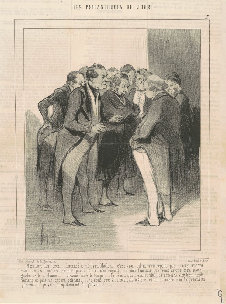 Mine herrer nævninge ... den anklagede dræbte Jean Maclou ... af Honoré Daumier