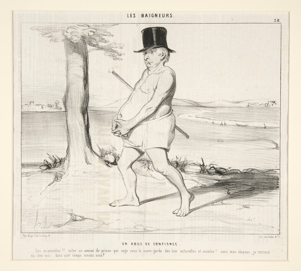 Et tillidsbrud. Elendig!! røve en advokat fra fængslet, der svømmer under beskyttelse af naturlige og sociale love! af Honoré Daumier