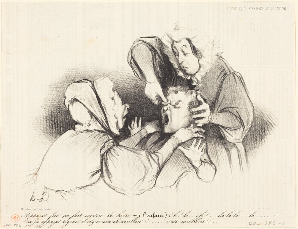 Tryk hårdt, så går bulen ind igen... af Honoré Daumier