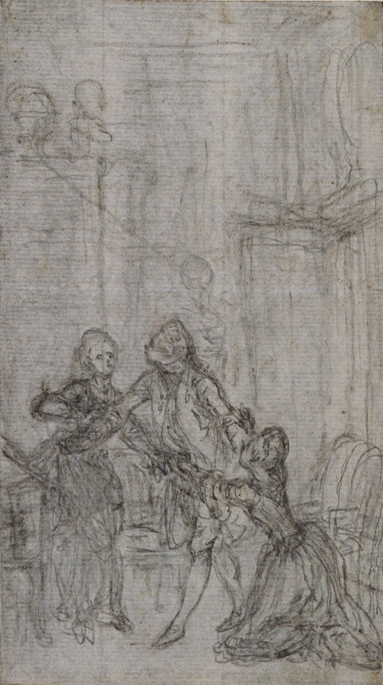 Studie til vignet-forsidebillede i Charles-Simon Favarts "L