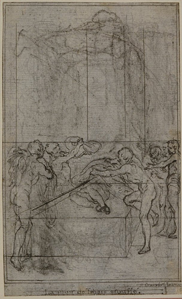 Studie til en illustration i Tacitus "Tiberius, or The Six First Books of the Annals", Book VI, Vol. 3, 1st Study af Hubert Francois Gravelot