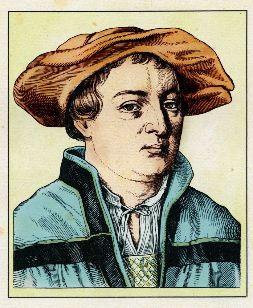 Hans Holbein le Jeune - Hans HOLBEIN il Giovane (1497 o 1498-1543) 1854 (kobberstik) af Hugo Bürkner