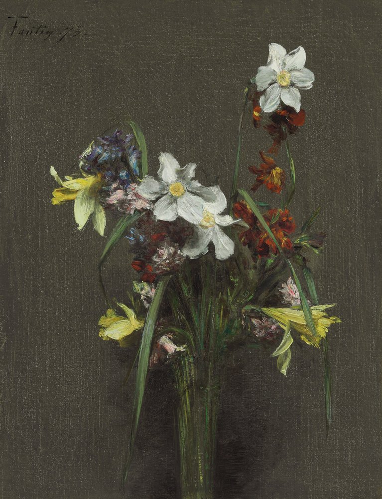 Forårsblomster; Forårsblomster, 1873 af Ignace Henri Jean Fantin-Latour
