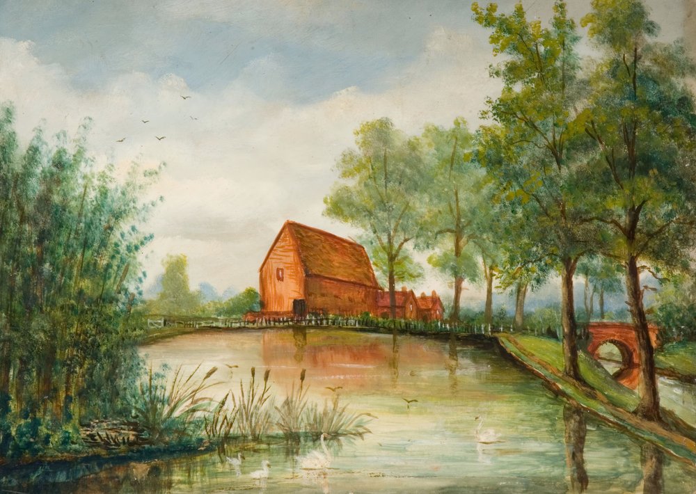 Old Pebble Mill Pool, Birmingham, 1800-tallet. af J. Booth