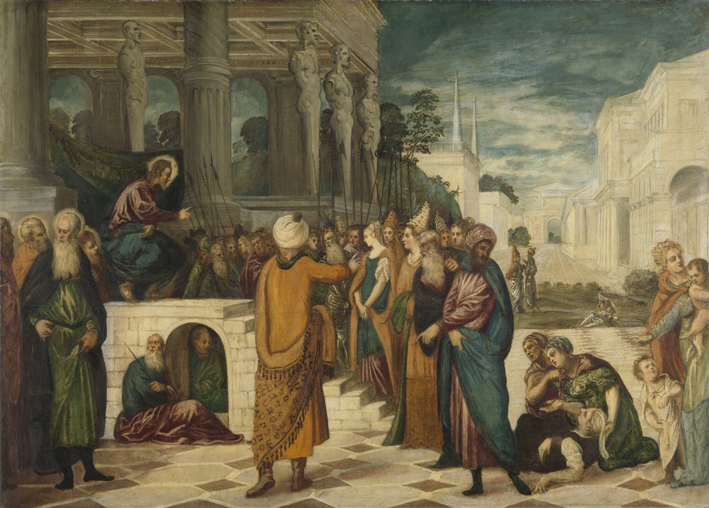 Kristus med den utro kvinde af Jacopo Robusti Tintoretto