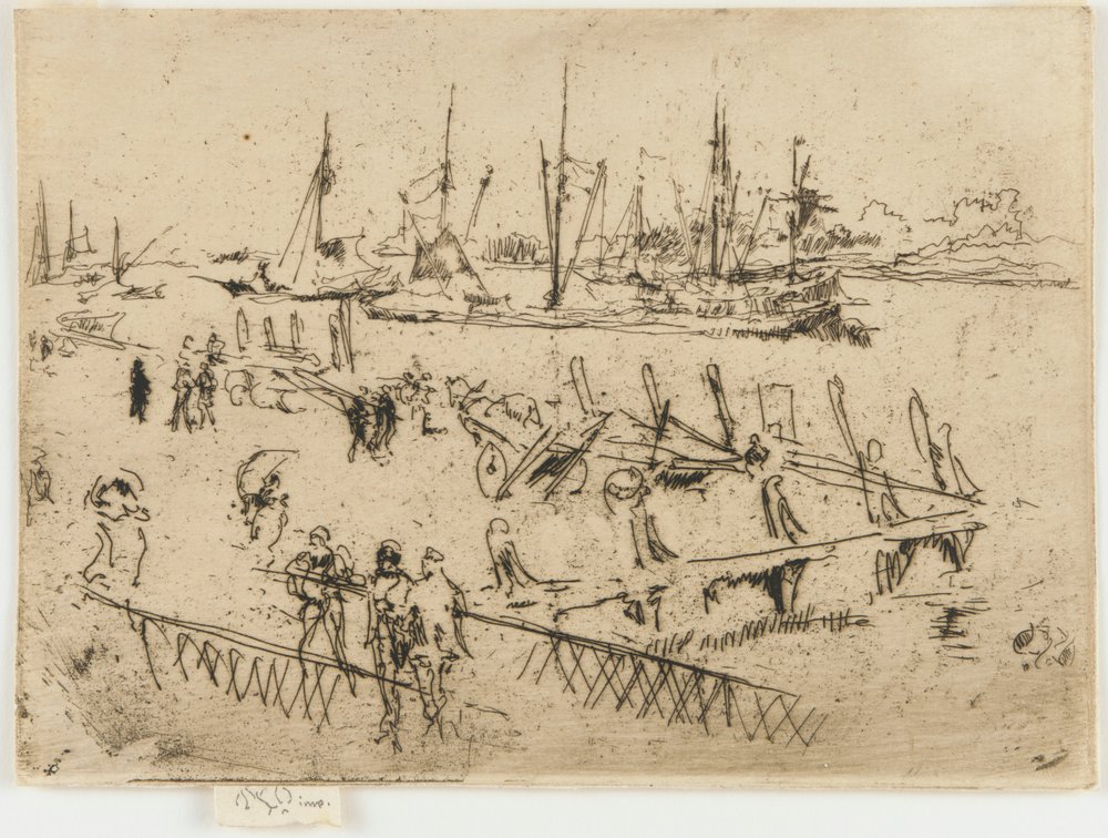 Lille Dordrecht, 1884. af James Abbott McNeill Whistler