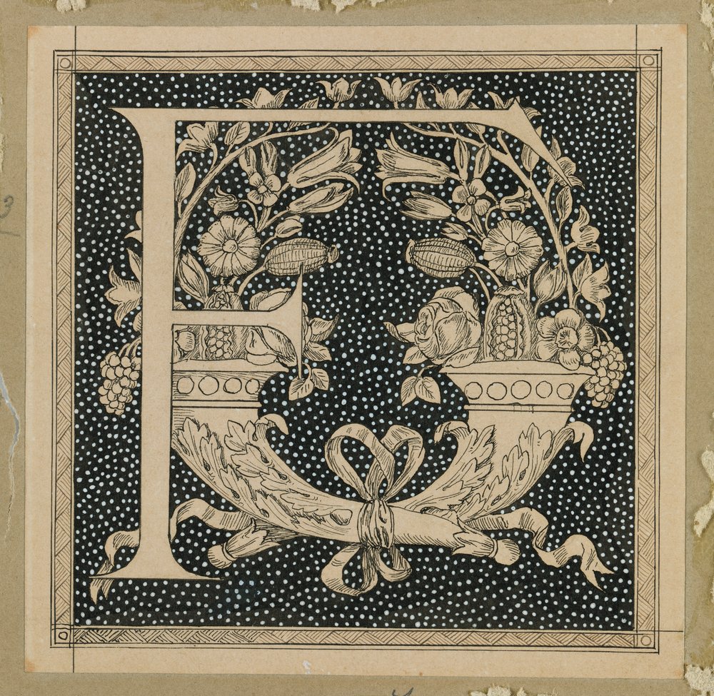 Stort bogstav F, illustration fra Vor Herre Jesu Kristi liv (blæk på papir) af James Jacques Joseph Tissot