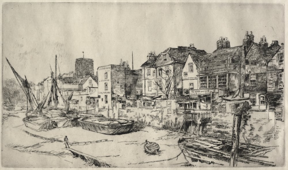 »Adam og Eva«-værtshuset, gamle Chelsea af James McNeill Whistler