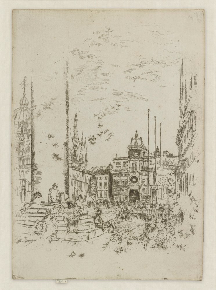Piazzettaen, fra det første Venedig-sæt (Venedig, en serie af tolv ætsninger) af James Abbott McNeill Whistler