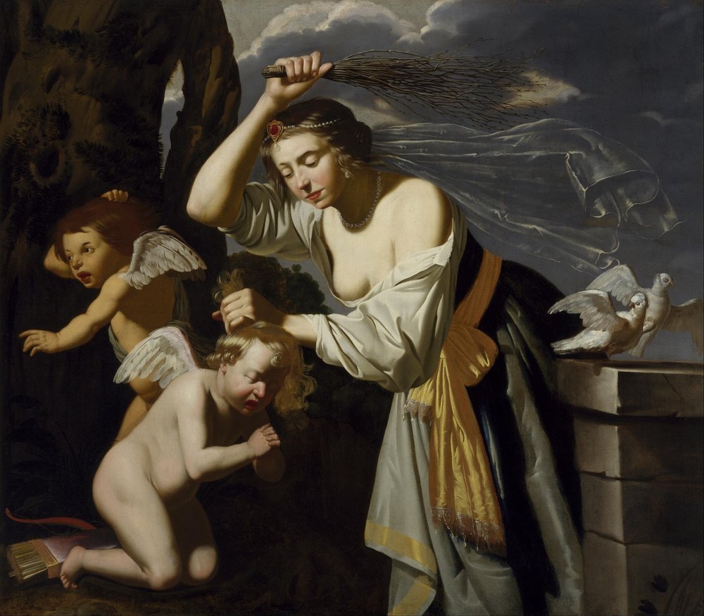 Venus Tugtende Amor af Jan van Bijlert