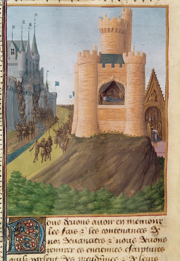 Ms Fr 6465 f.251 Frankrigs kong Ludvig VIII’s (1187-1226) død, fra «Les Grandes Chroniques de France», ca. 1460 af Jean Fouquet