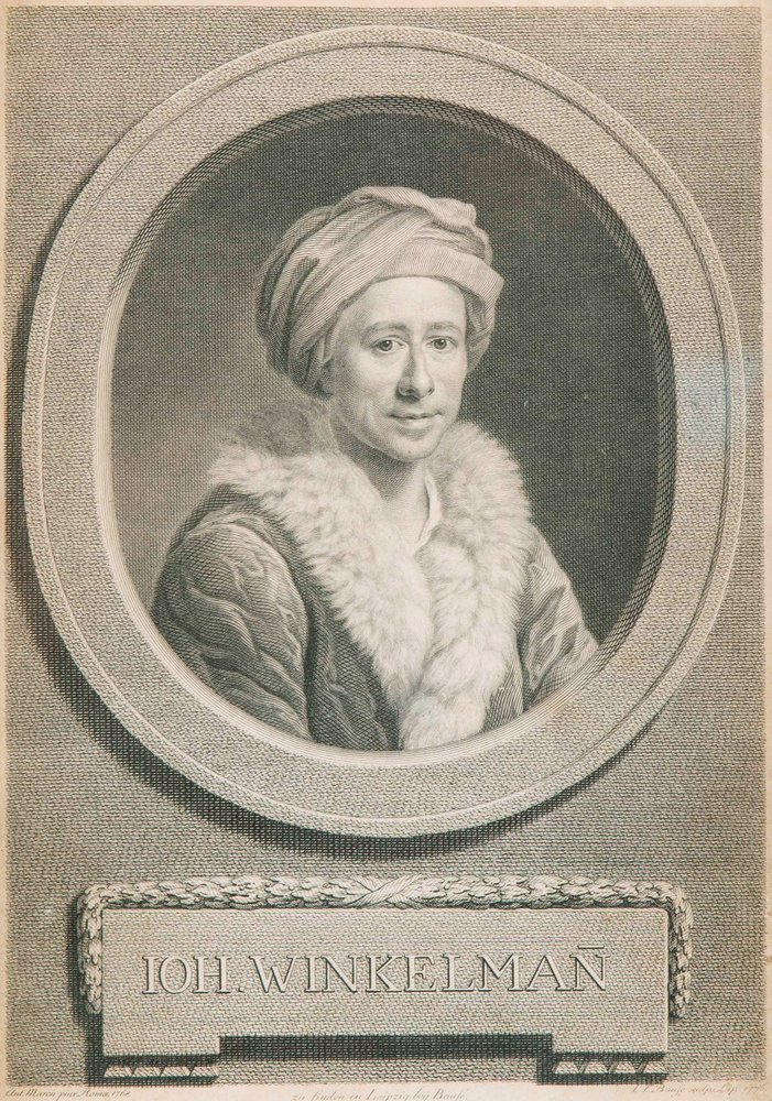 Portræt af kunsthistorikeren og arkæologen Johann Joachim Winckelmann 1717-1768, 1776. af Johann Friedrich Bause