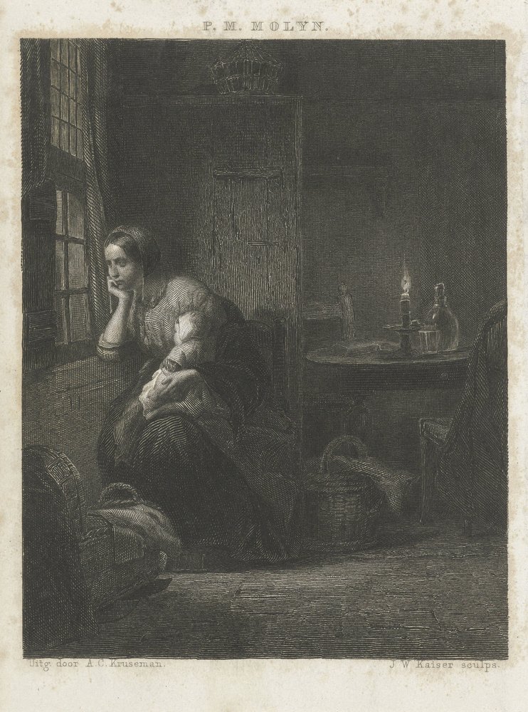 Kvinde med barn ved et vindue af Johann Wilhelm Kaiser (I)