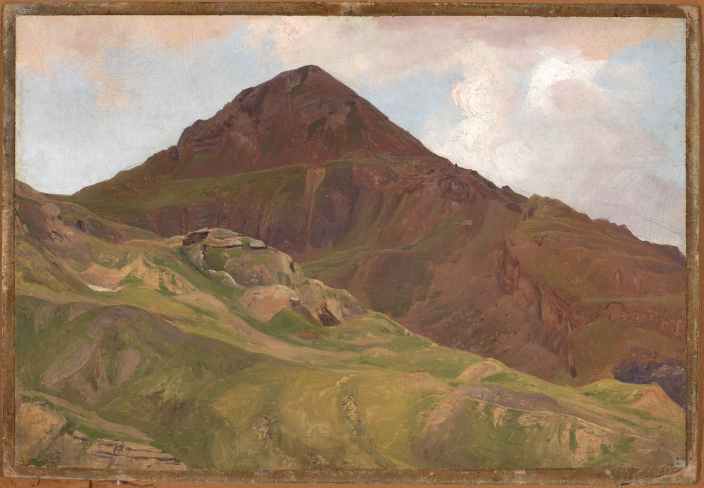 Goldt højfjeldslandskab af Johann Wilhelm Schirmer