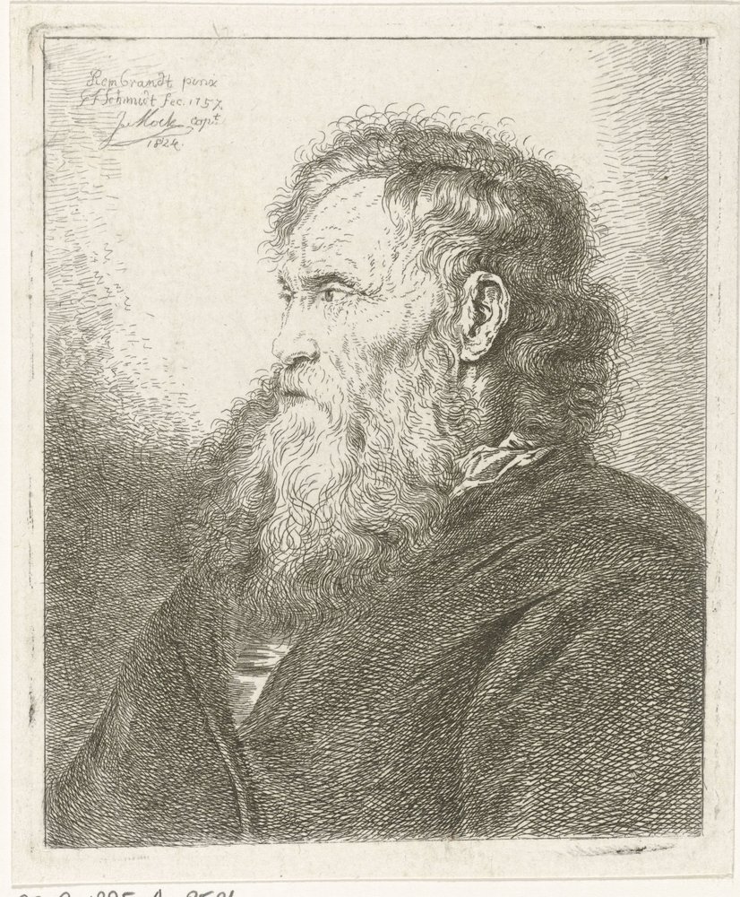 Gammel mand med skæg af Johannes Mock