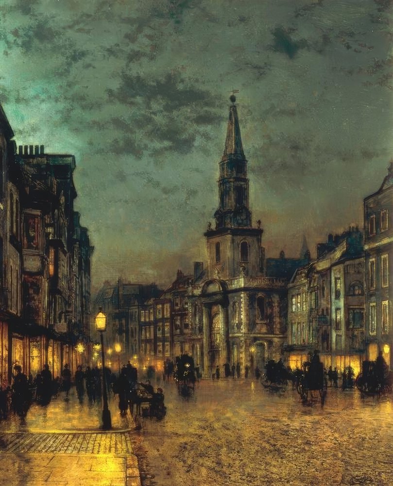 Blackman Street, Borough, London af John Atkinson Grimshaw